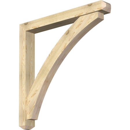 Ekena Millwork Thorton Craftsman Rough Sawn Bracket w/ Offset Brace, Douglas Fir, 6"W x 48"D x 48"H BKT0604X48X48THR04RDF